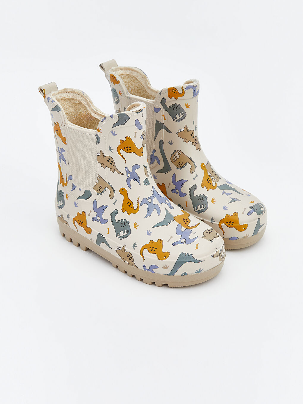Bej Dinozor Baskılı Erkek Bebek Yağmur Botu