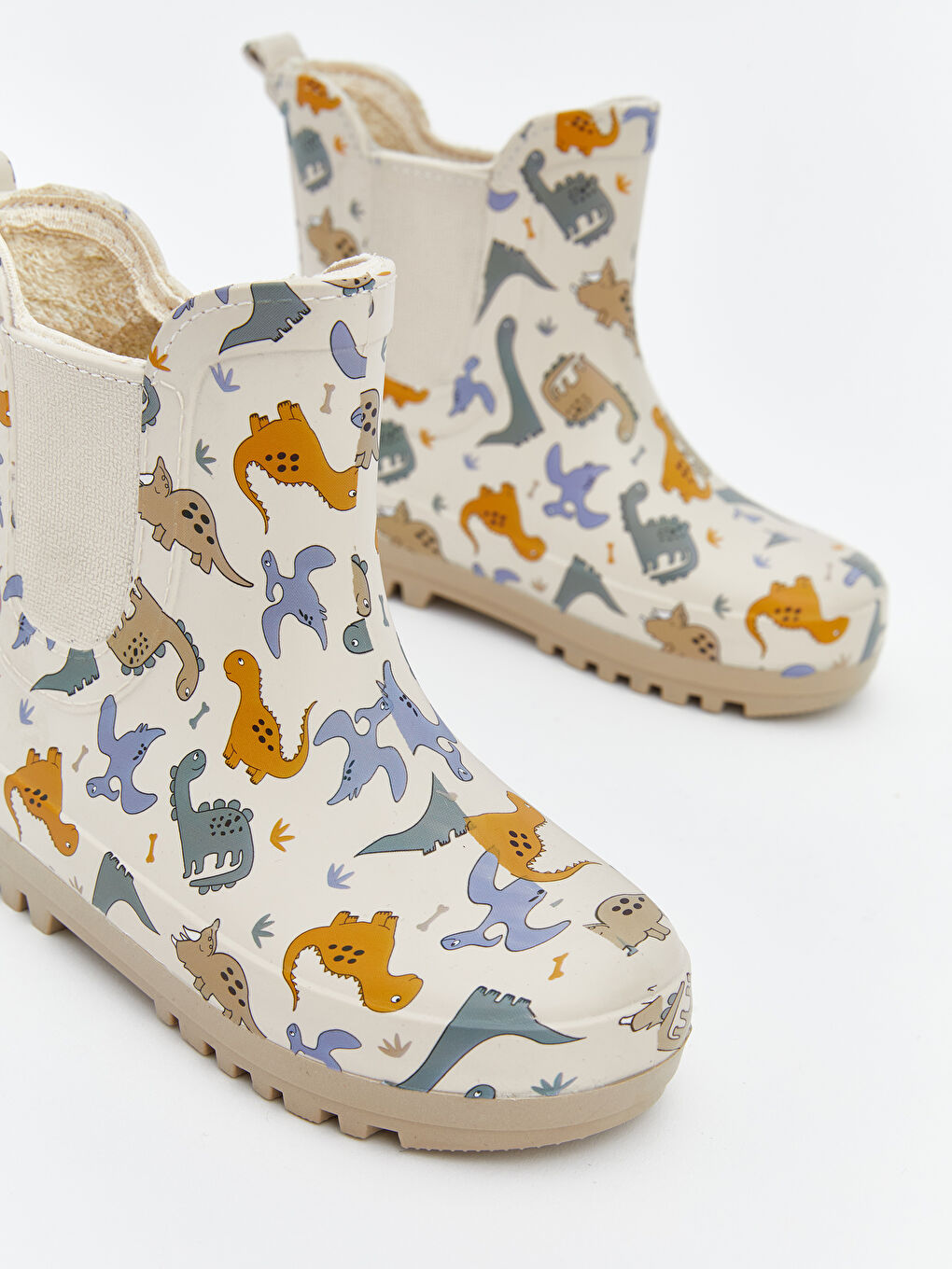 Bej Dinozor Baskılı Erkek Bebek Yağmur Botu-2