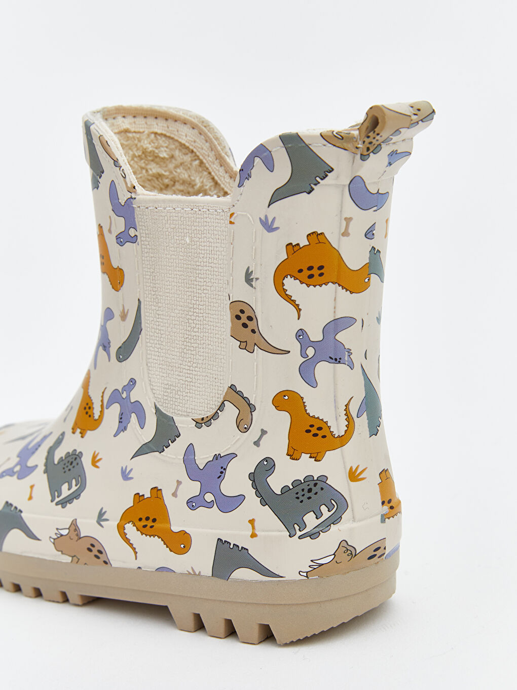 Bej Dinozor Baskılı Erkek Bebek Yağmur Botu-4