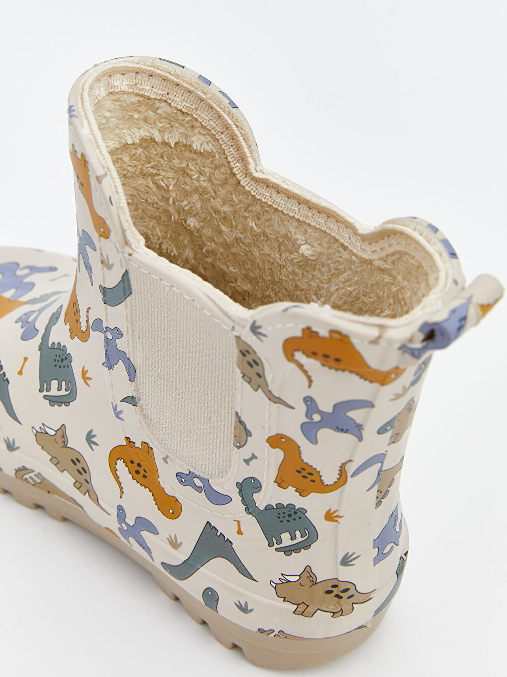 Bej Dinozor Baskılı Erkek Bebek Yağmur Botu-5
