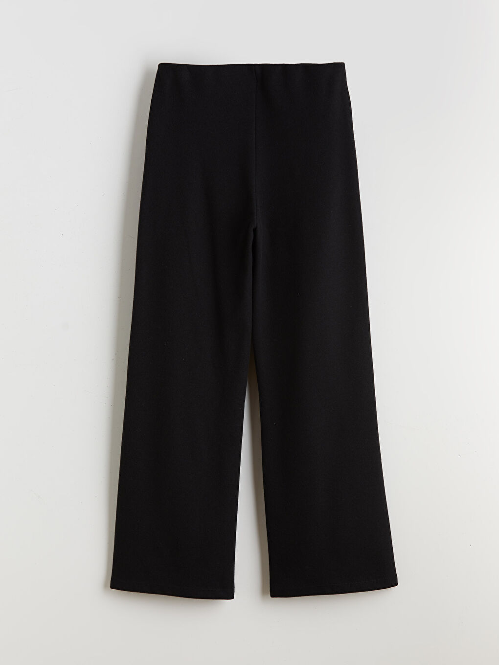 Siyah Beli Lastikli Geniş Paça Kadın Pantolon-7