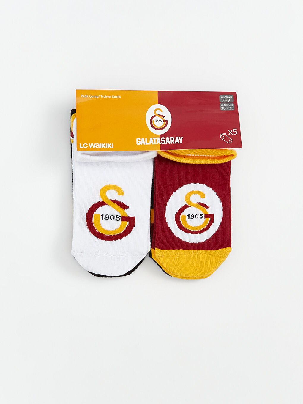 Karışık Galatasaray Desenli Erkek Çocuk Patik Çorap 5'li-1