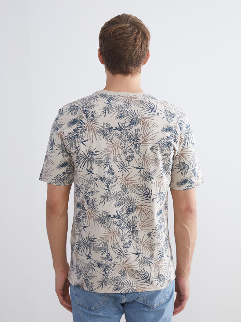 Crew Neck Patterned Men's T-Shirt-6