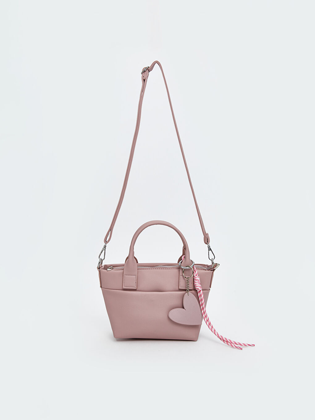 Pembe Deri Görünümlü Kadın Omuz Çantası