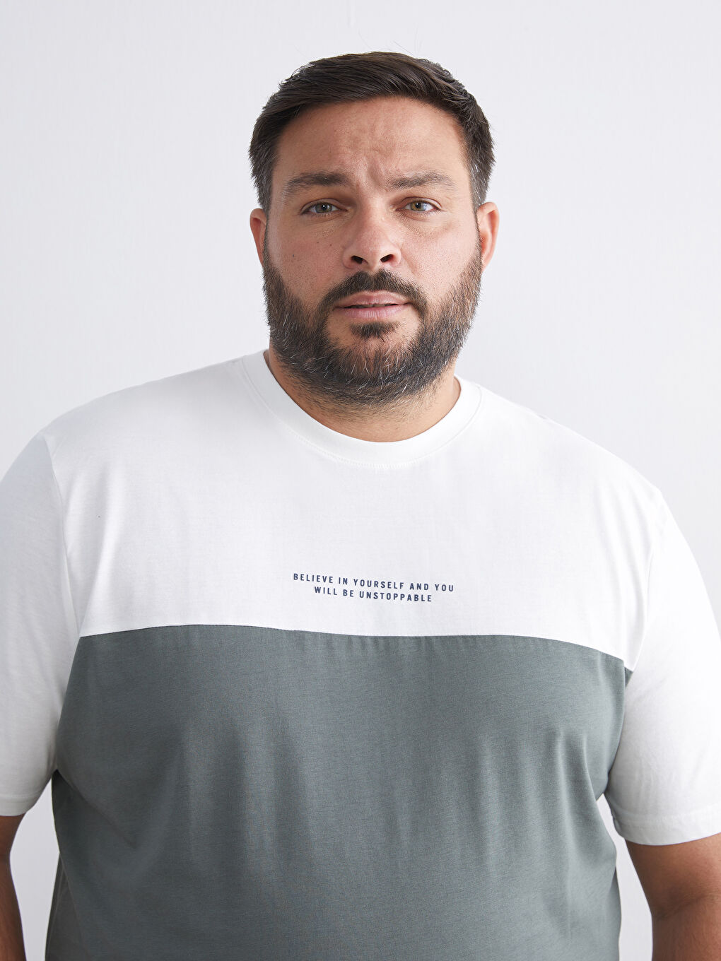 Crew Neck Color Block Men's T-Shirt-1
