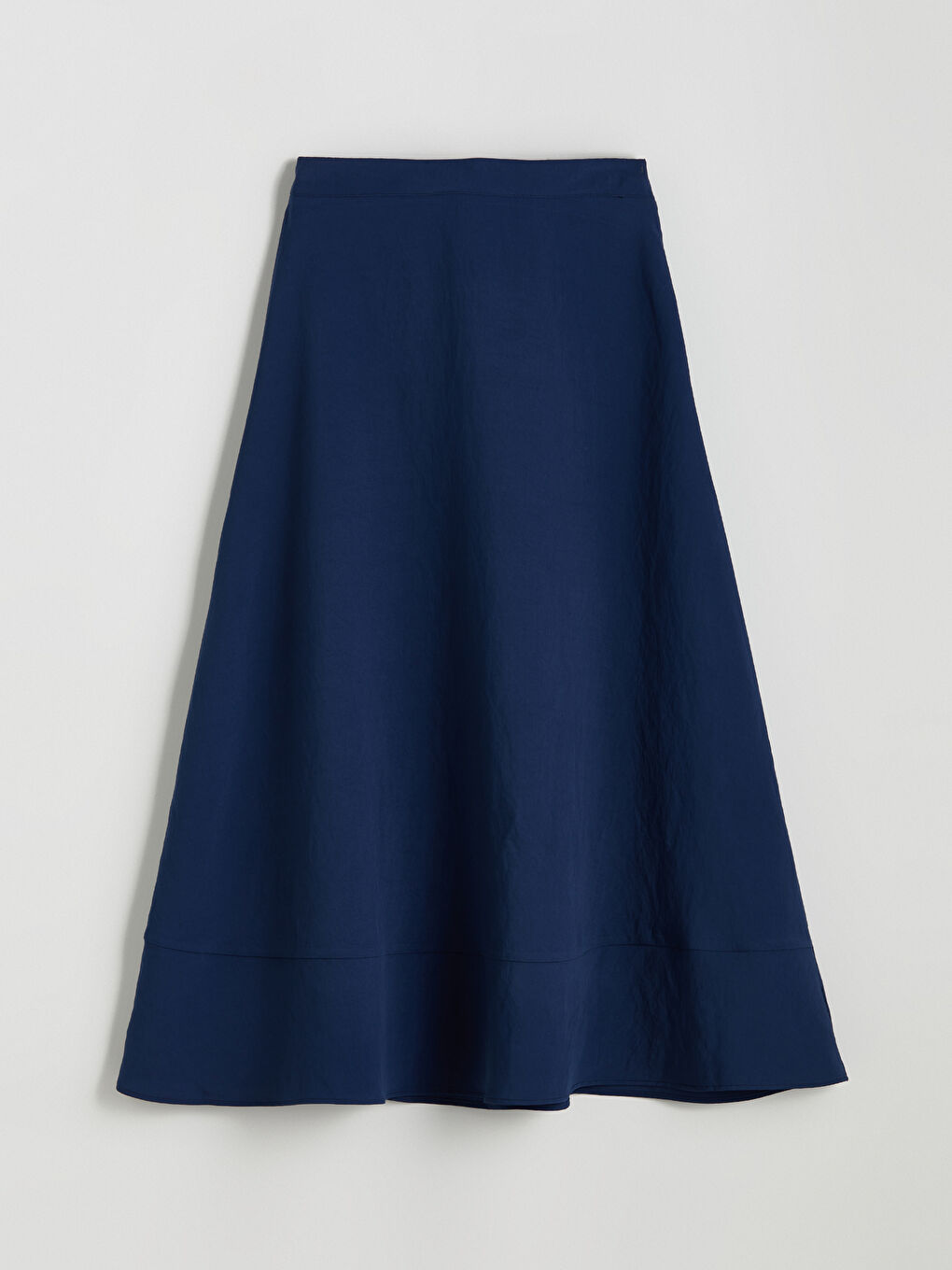 Lacivert Beli Fermuarlı Modal Karışımlı A Kesim Etek-4