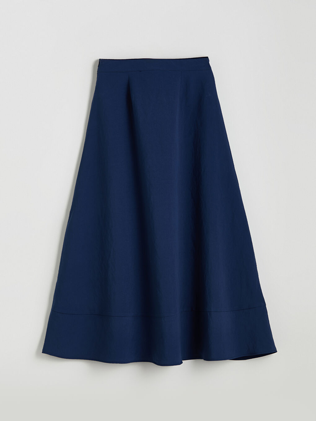 Lacivert Beli Fermuarlı Modal Karışımlı A Kesim Etek-5