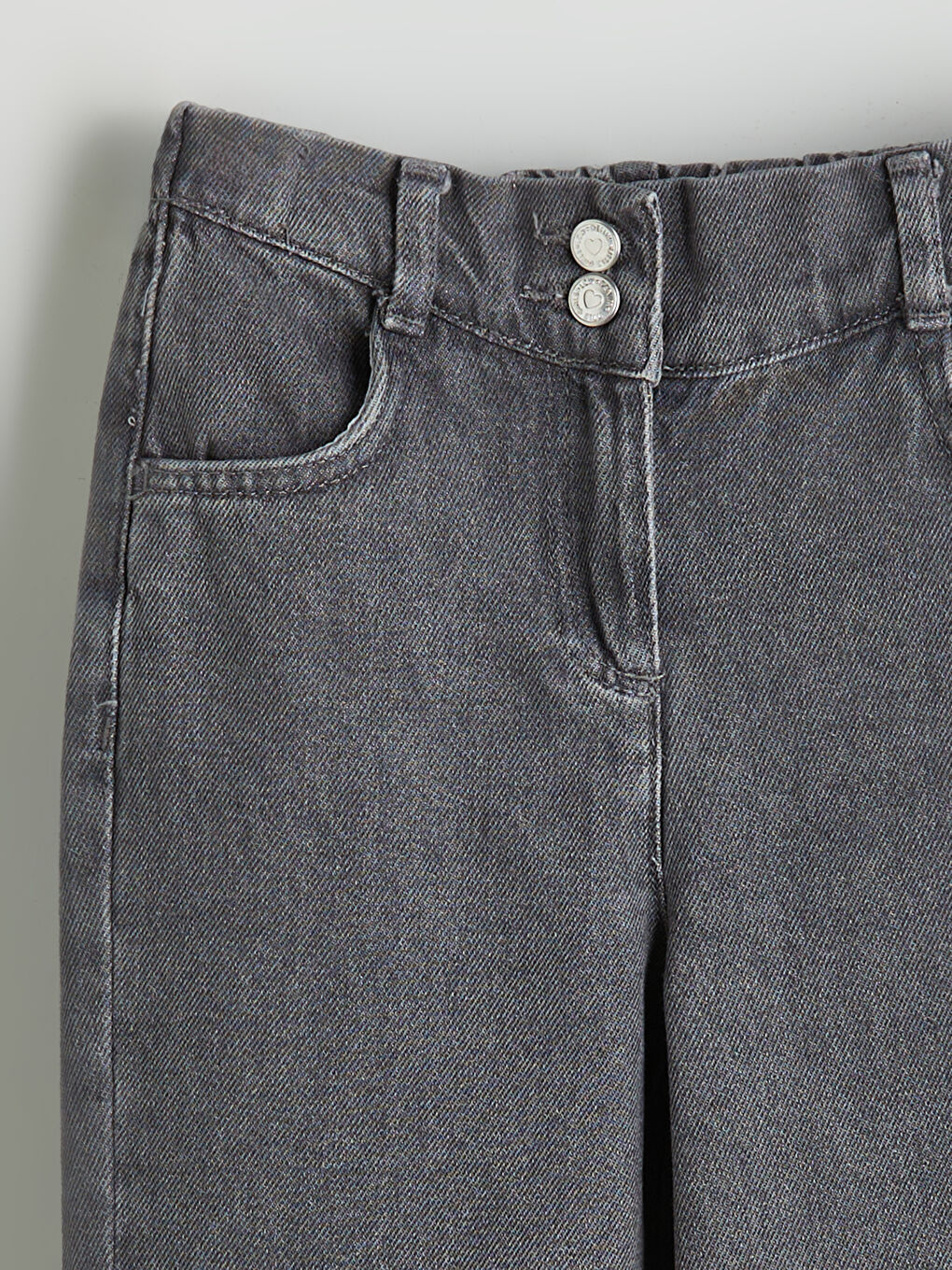 Girl's Jean Trousers with Adjustable Elastic Waist-1