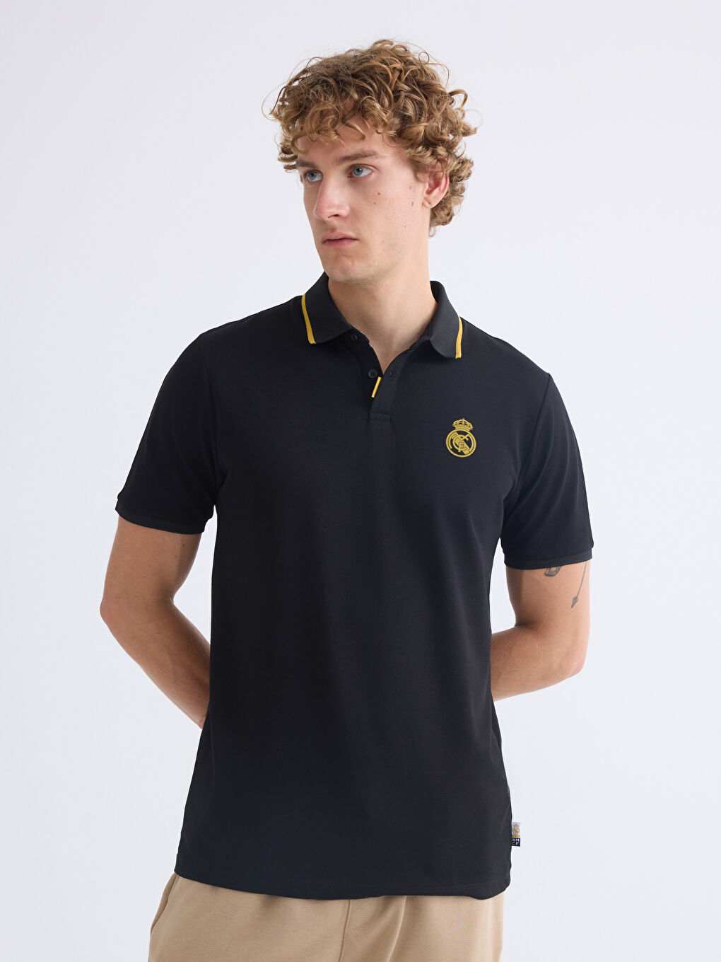 Polo Neck Real Madrid Printed Men's Fan T-Shirt