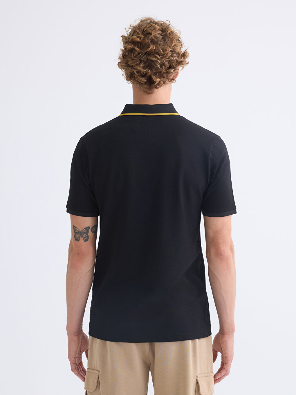 Polo Neck Real Madrid Printed Men's Fan T-Shirt-3
