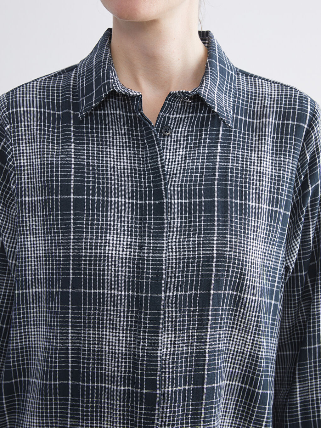 Plaid Women's Shirt Tunic-2
