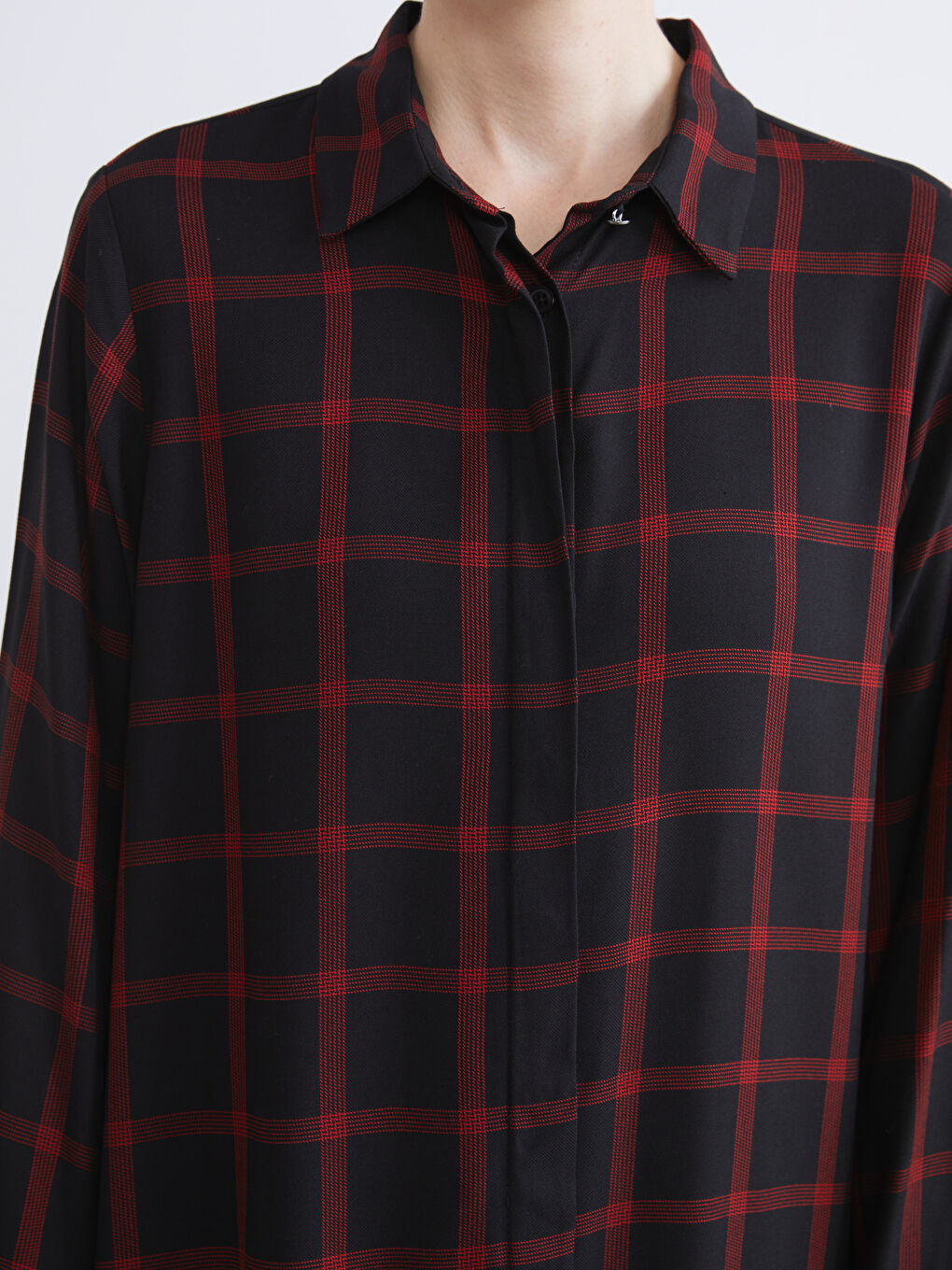 Plaid Women's Shirt Tunic-2