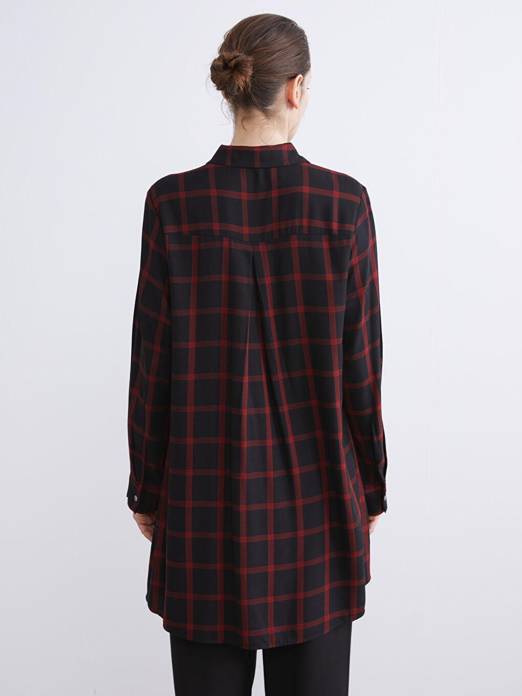 Plaid Women's Shirt Tunic-3
