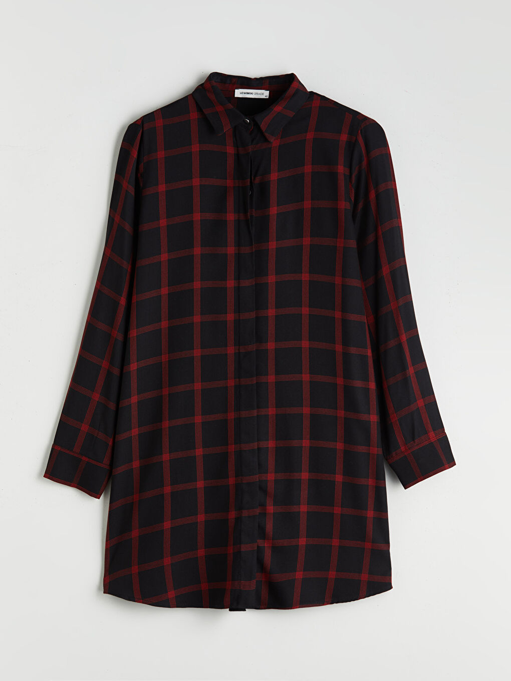 Plaid Women's Shirt Tunic-4