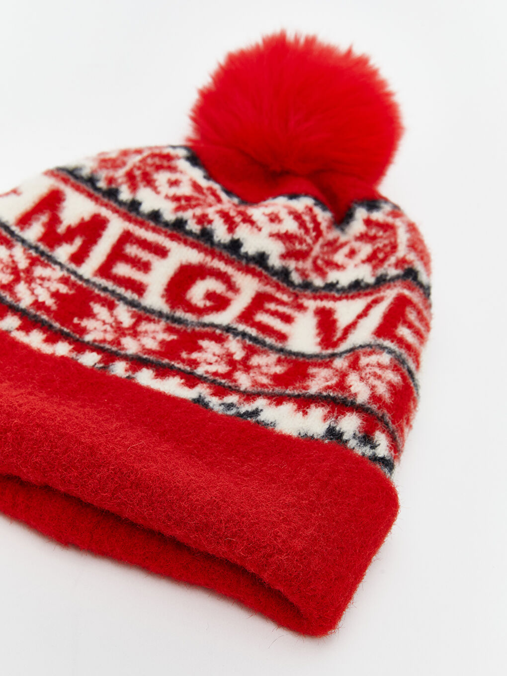 Woman RED Scarf & Beanie & Glove Set-2