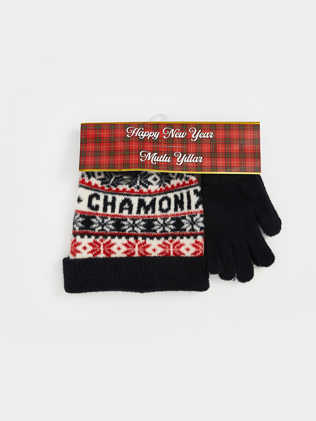Woman NAVY Scarf & Beanie & Glove Set