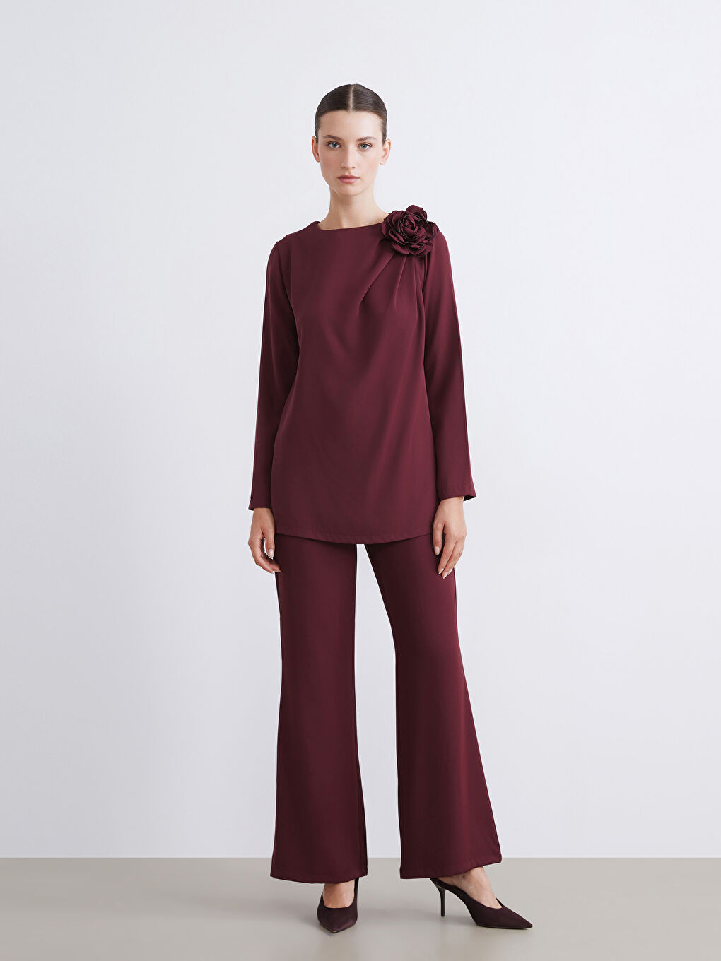 Wide Leg Women's Trousers-2