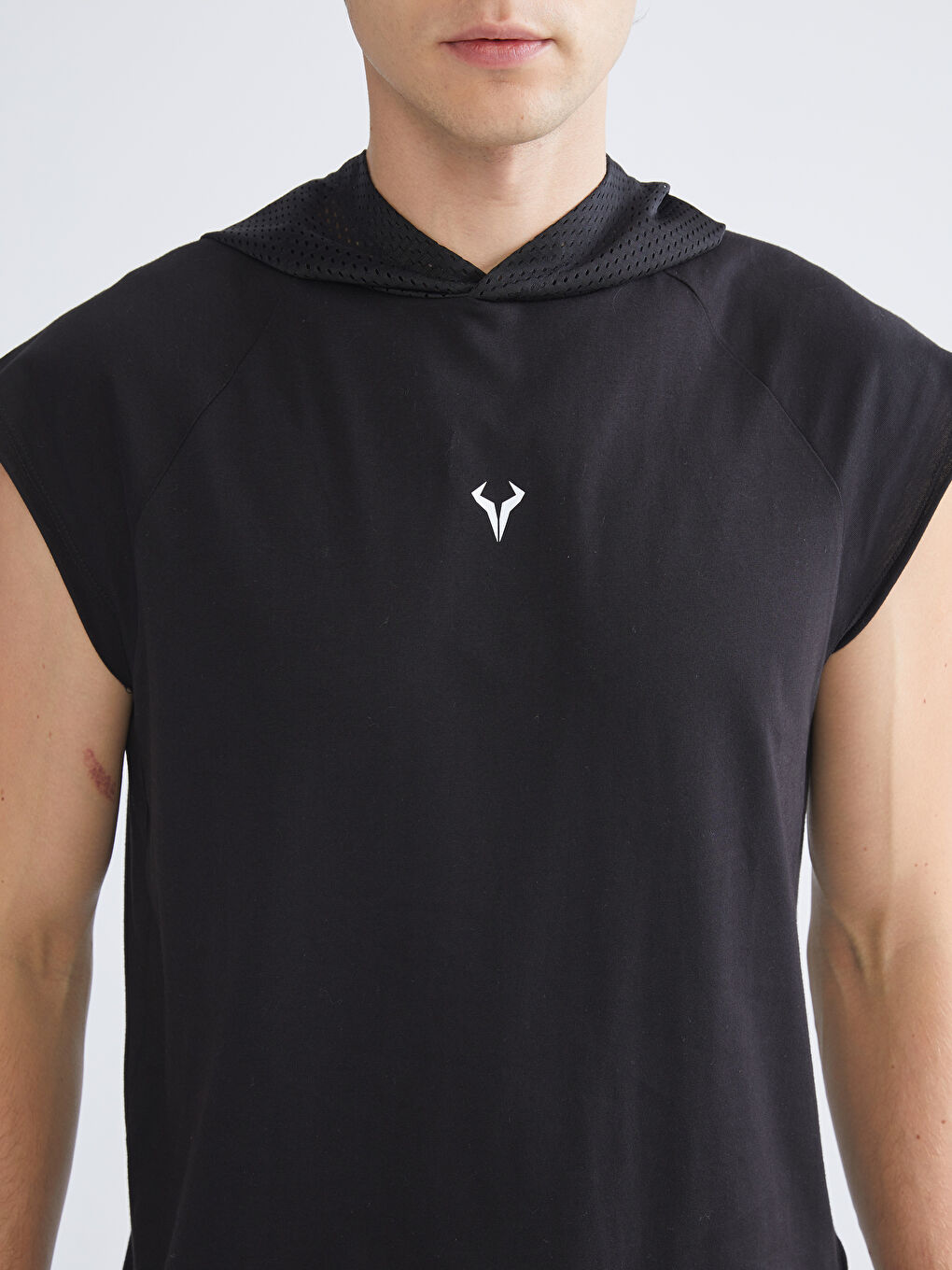 Hooded Printed Jersey Men's Sleeveless T-Shirt-2
