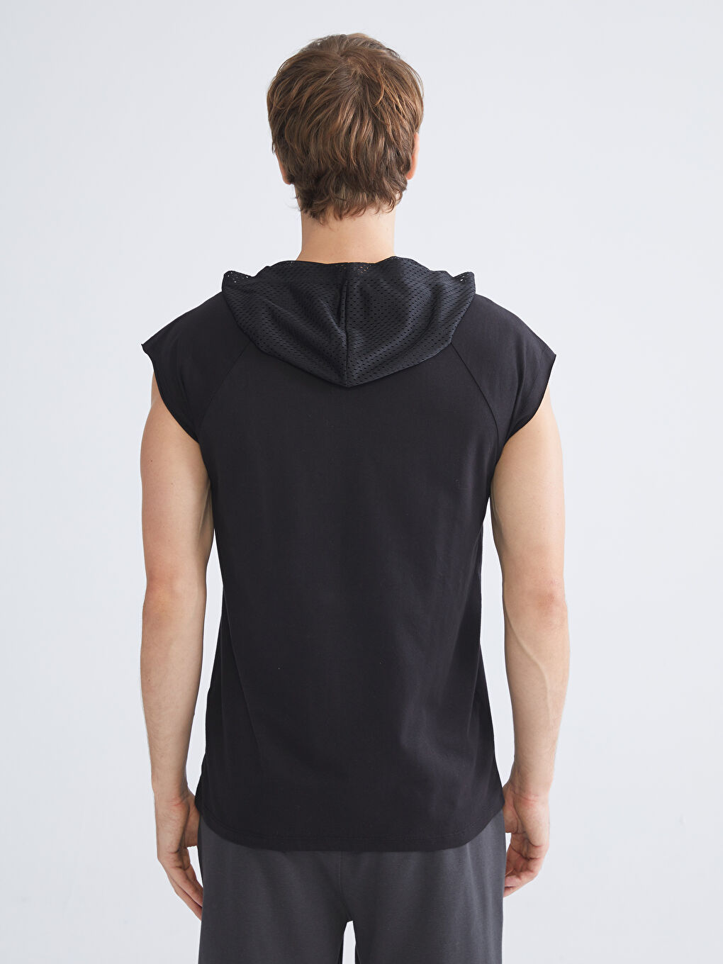 Hooded Printed Jersey Men's Sleeveless T-Shirt-3