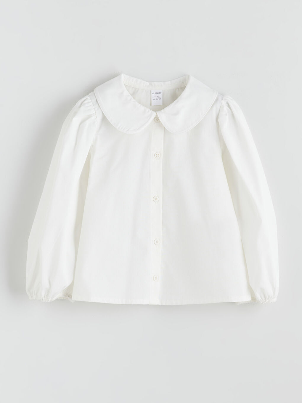 Ekru Bebe Yaka Kız Çocuk Gömlek