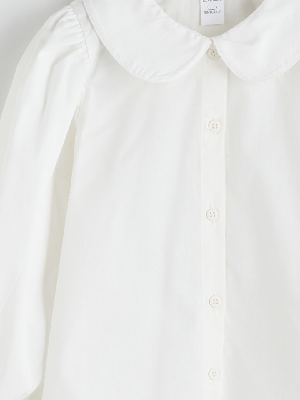 Ekru Bebe Yaka Kız Çocuk Gömlek-2