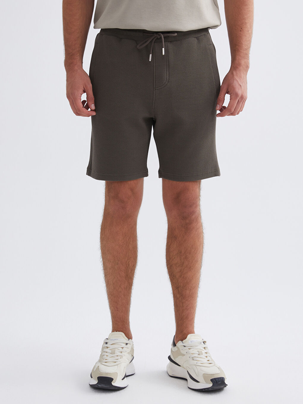 Haki Standart Kalıp Erkek Şort-1