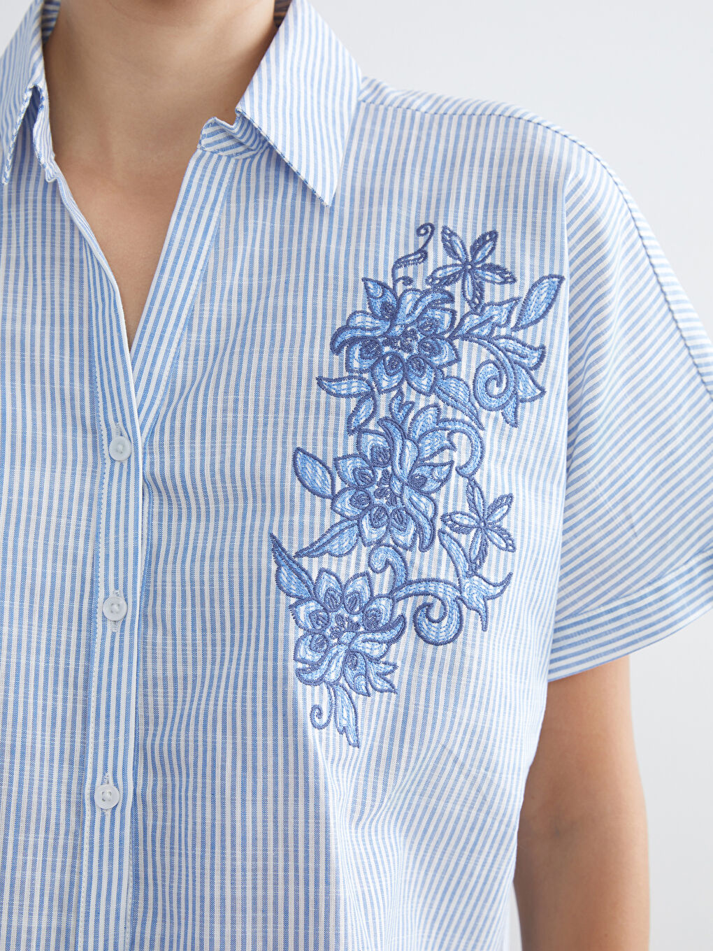 LCW Grace Woman BLUE Shirt -W5JK63Z8-LEN