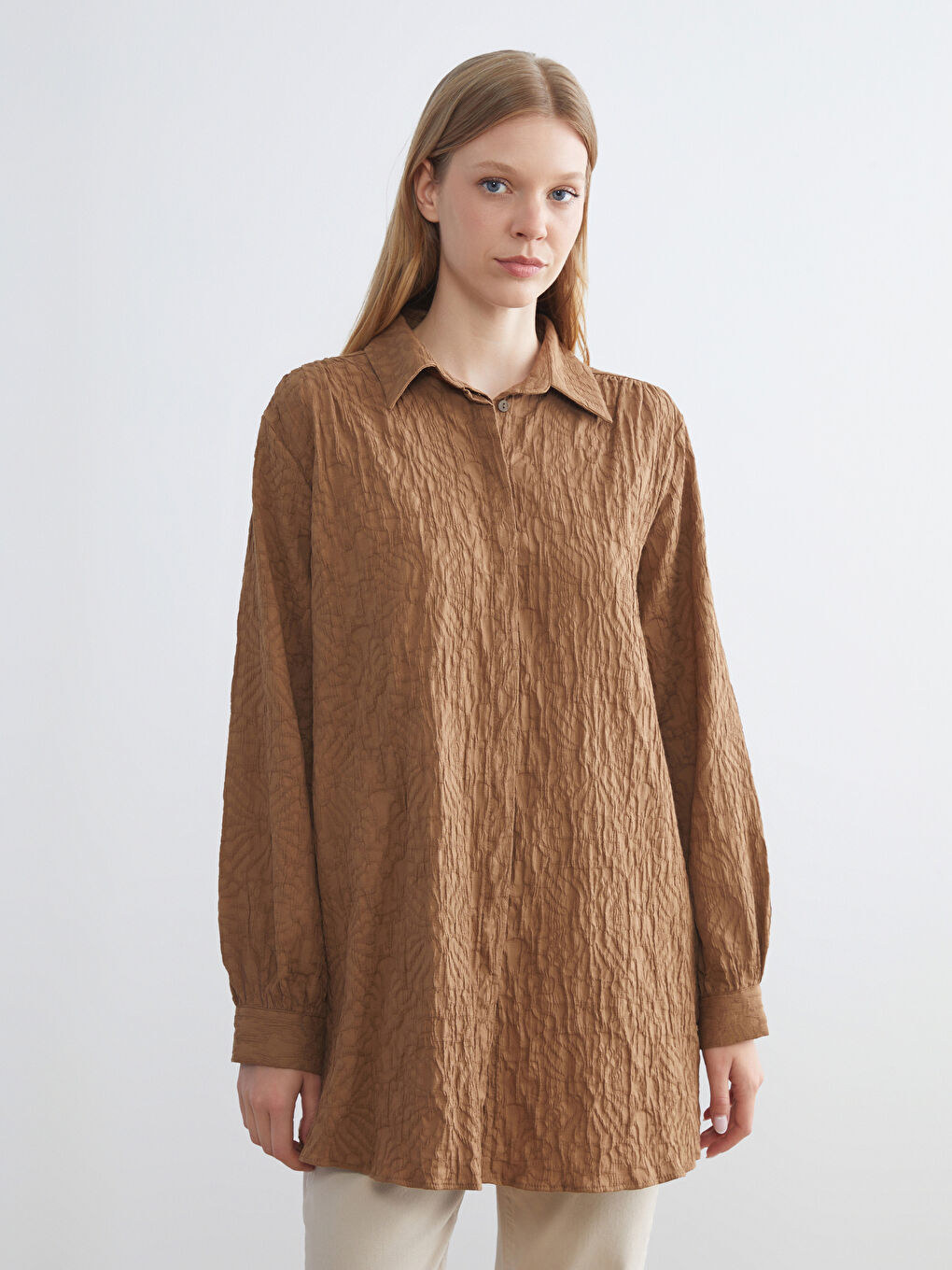 Textured Women's Shirt Tunic
