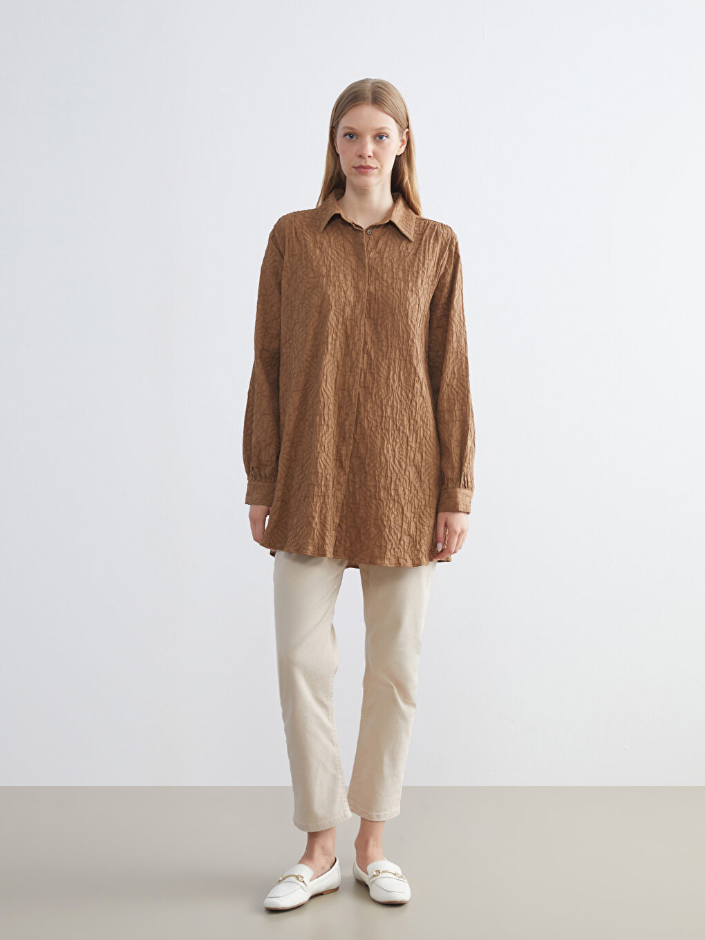 Textured Women's Shirt Tunic-1