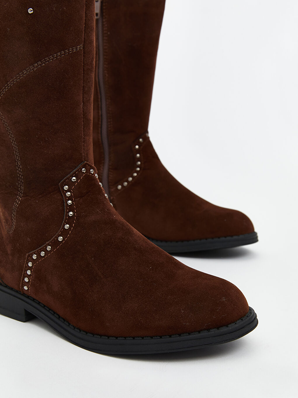 Қыздар антрацит түстес Тізеден келетін етік-2