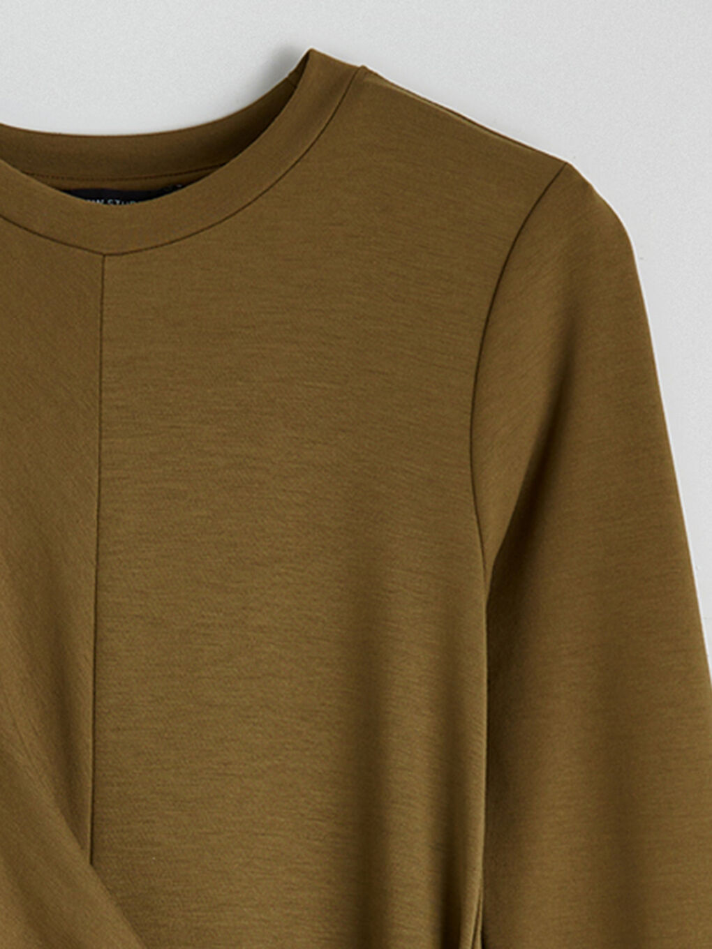 Yeşil Bisiklet Yaka Belden Oturtmalı Elbise-5