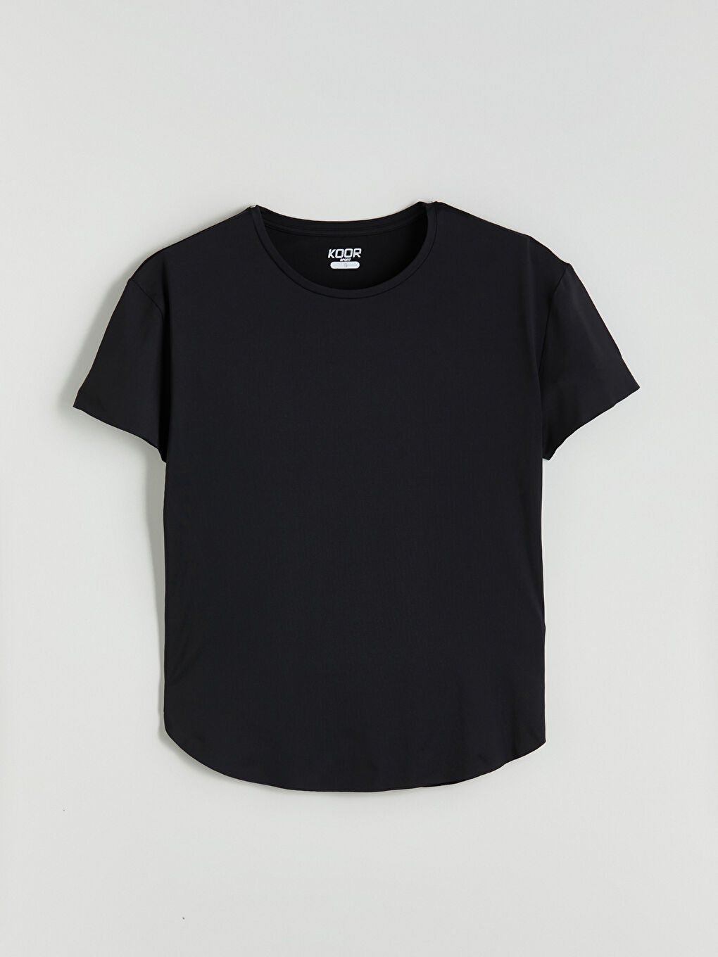 Siyah Bisiklet Yaka Kadın Spor Tişört-5