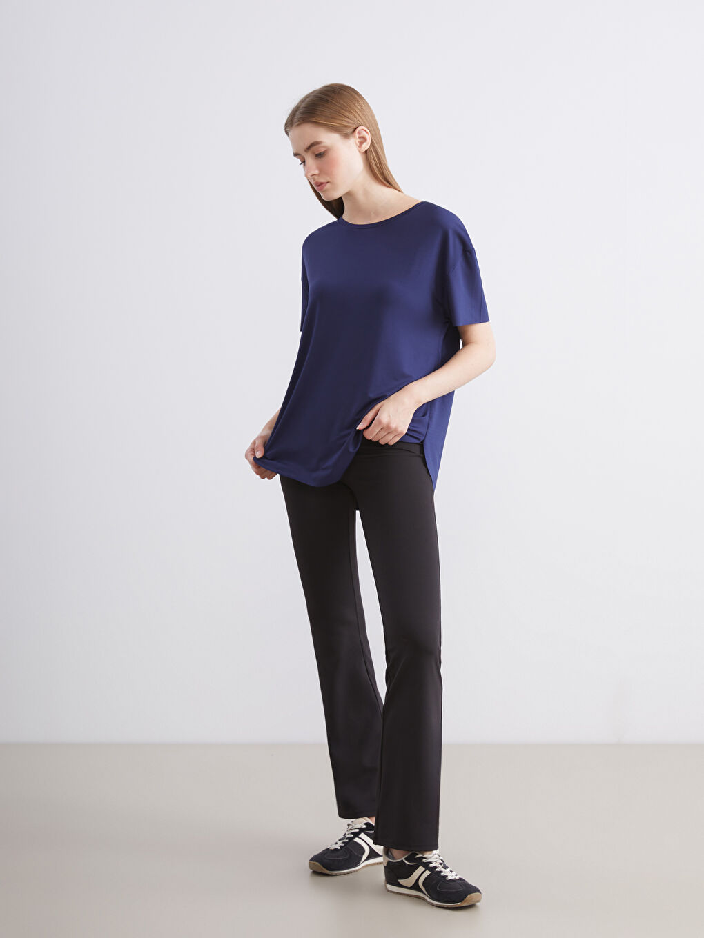 Mavi Bisiklet Yaka Kadın Spor Tişört-1