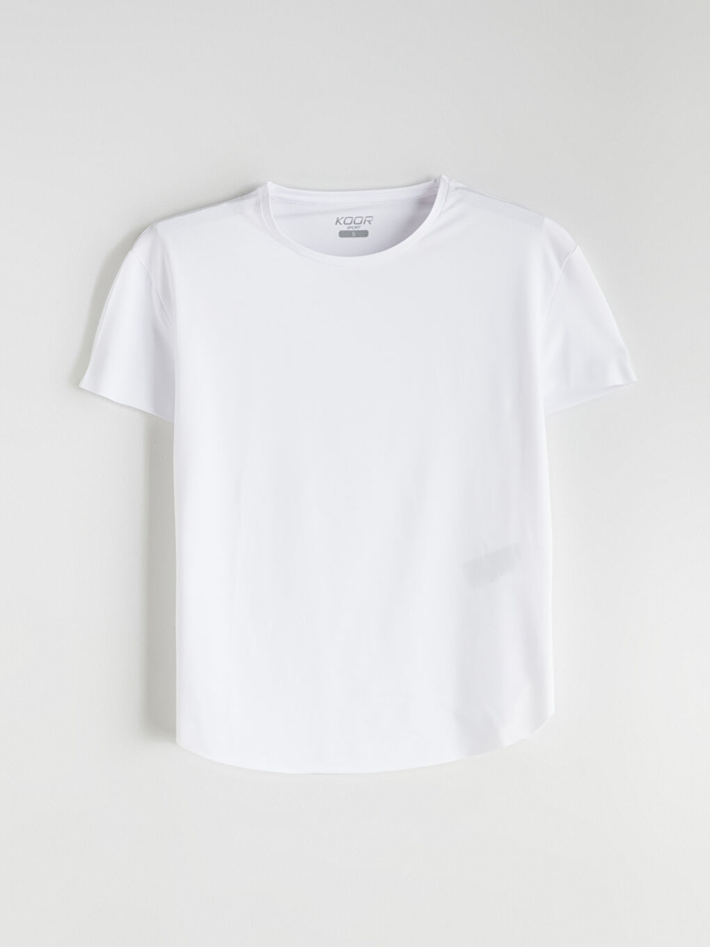 Beyaz Bisiklet Yaka Kadın Spor Tişört-4