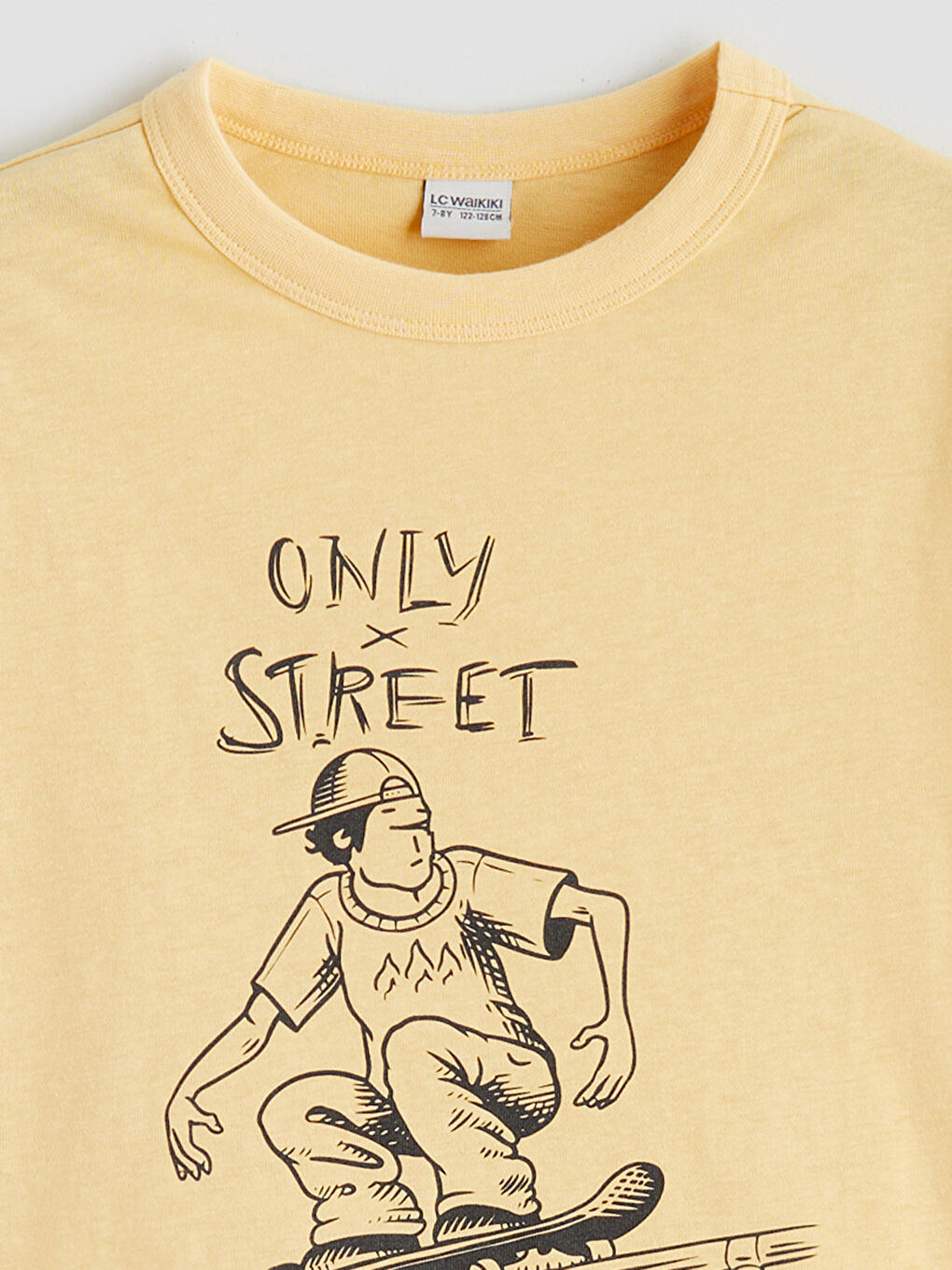 Sarı Bisiklet Yaka Erkek Çocuk Tişört-2