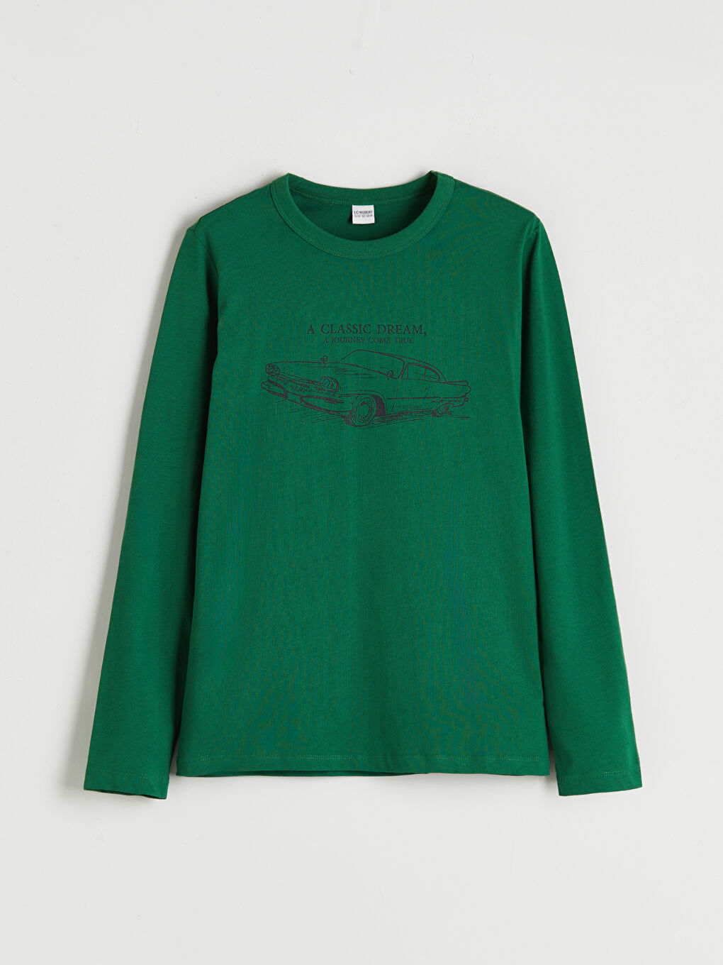 Yeşil Bisiklet Yaka Erkek Çocuk Tişört