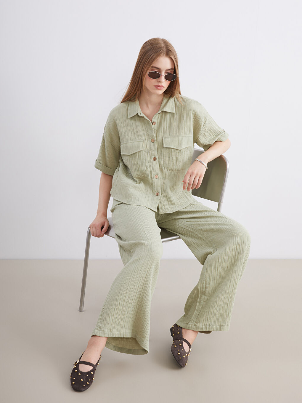 Textured Muslin Women's Shirt