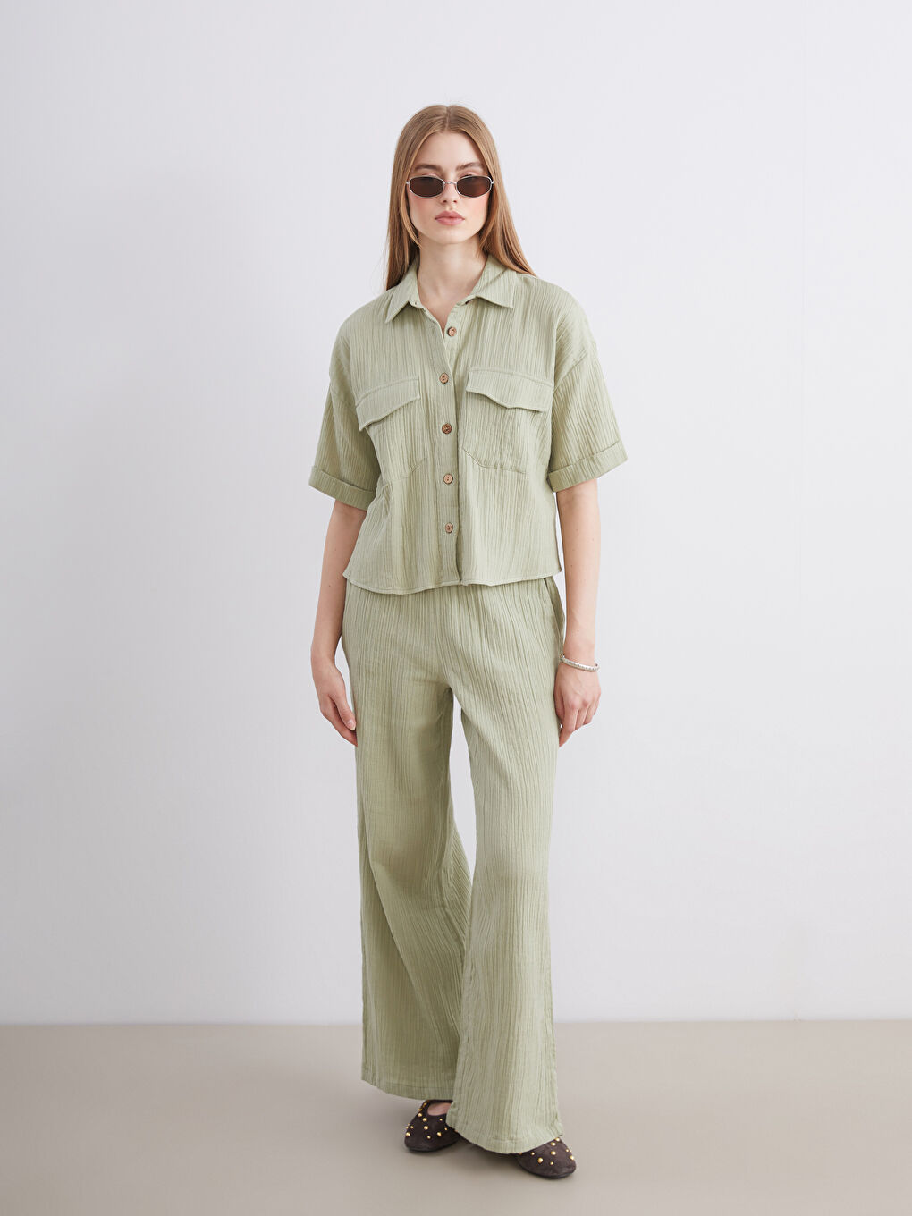 Textured Muslin Women's Shirt-1