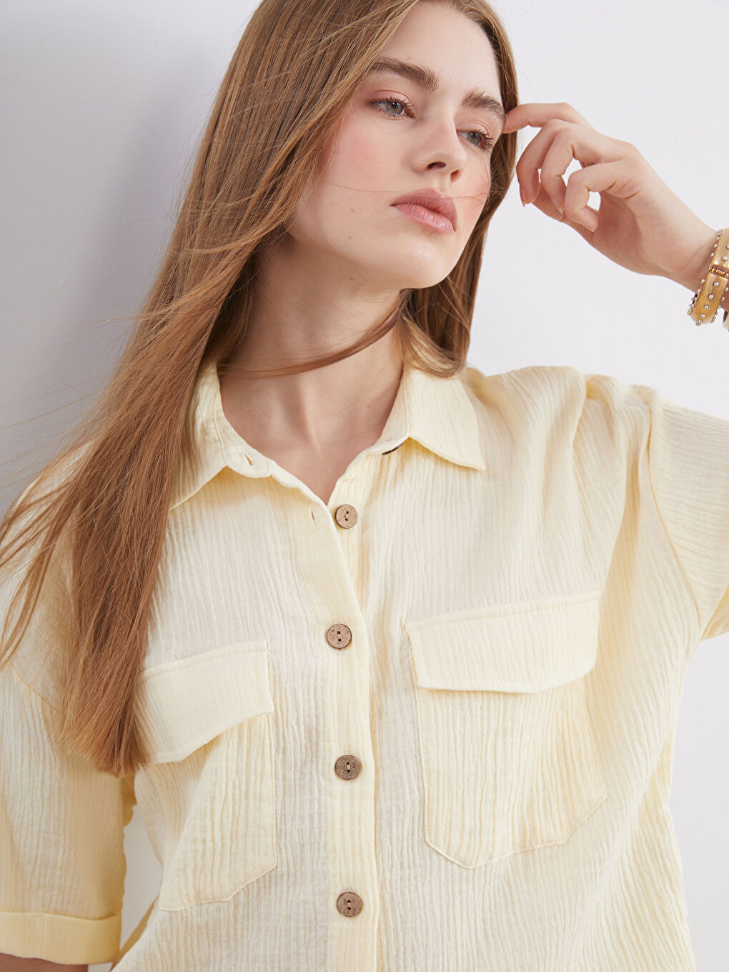 Chemise Texturée en Mousseline pour Femmes