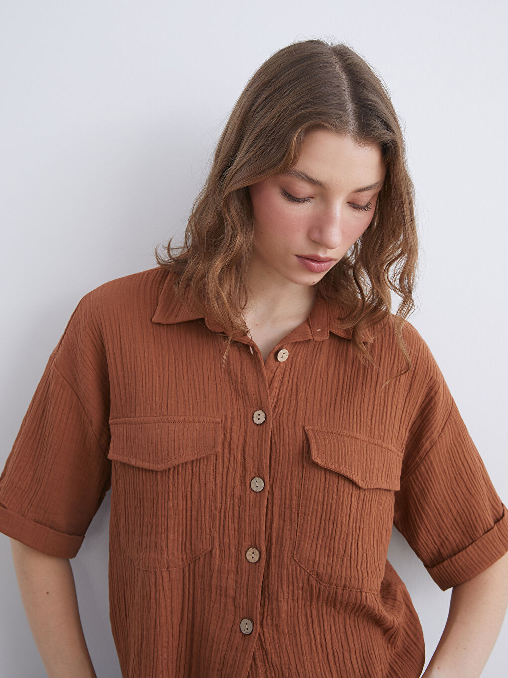 Chemise Texturée en Mousseline pour Femmes