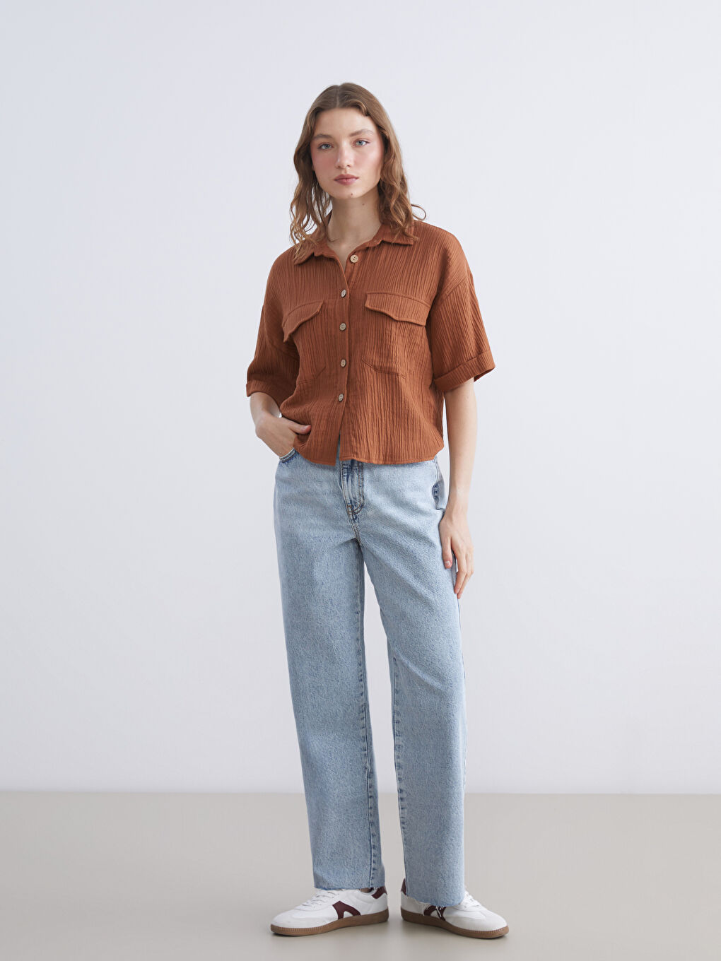 Chemise Texturée en Mousseline pour Femmes-2