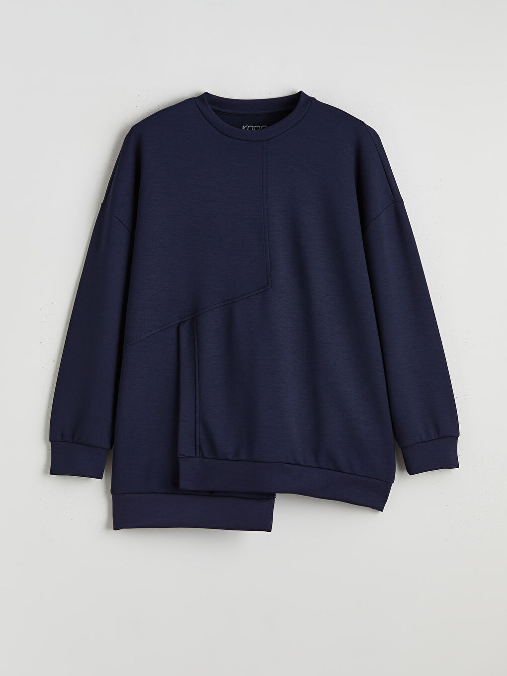 Lacivert Bisiklet Yaka Soft Touch Kadın Spor Sweatshirt-4