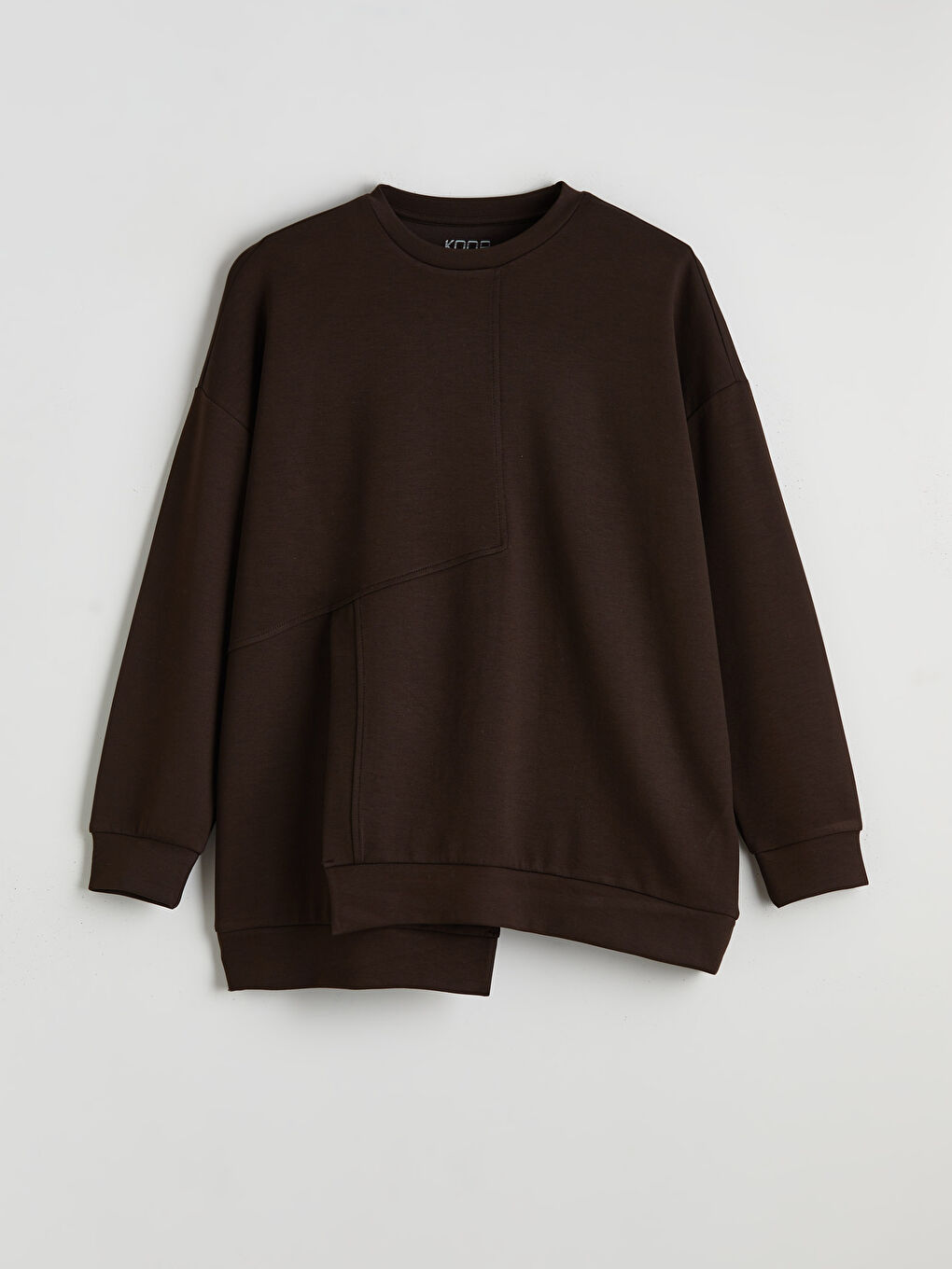 Kahverengi Bisiklet Yaka Soft Touch Kadın Spor Sweatshirt-4