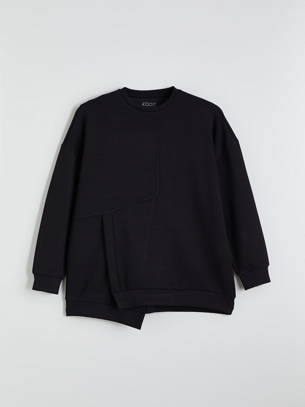 Siyah Bisiklet Yaka Soft Touch Kadın Spor Sweatshirt-4