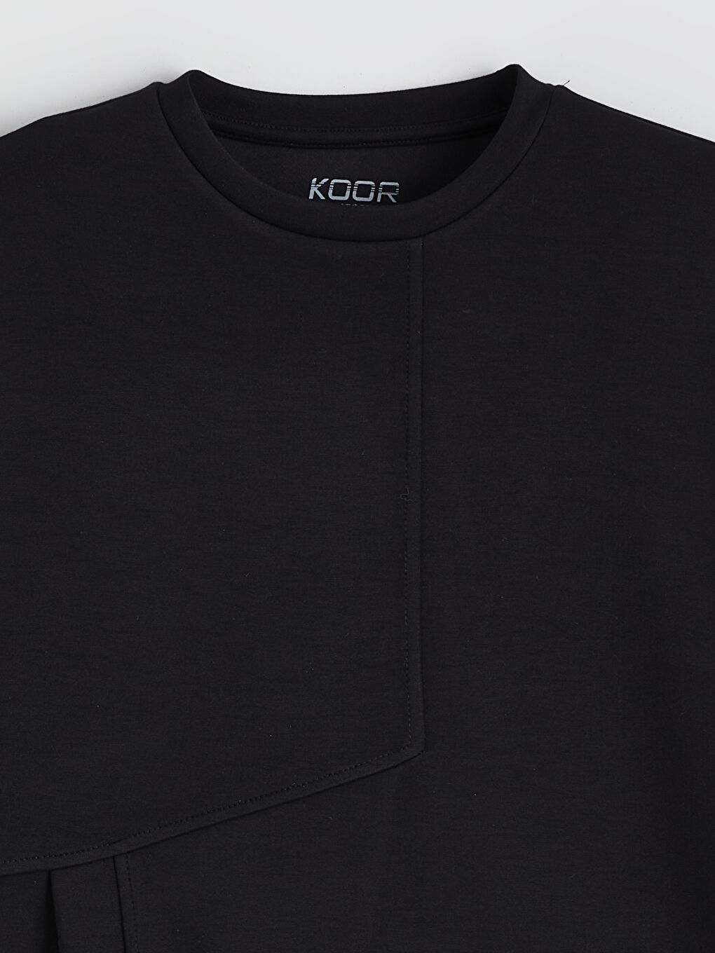 Siyah Bisiklet Yaka Soft Touch Kadın Spor Sweatshirt-5