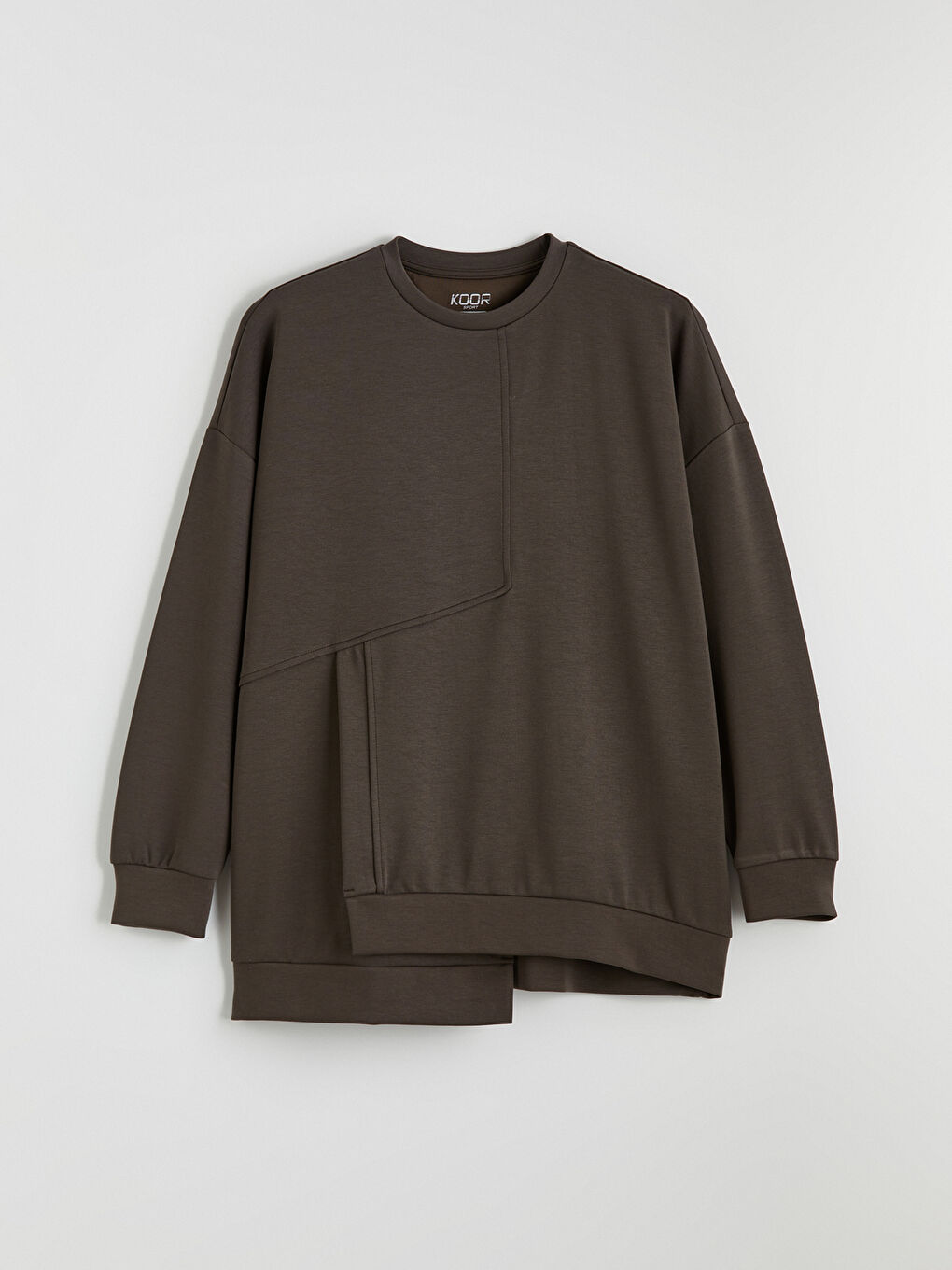 Haki Bisiklet Yaka Soft Touch Kadın Spor Sweatshirt