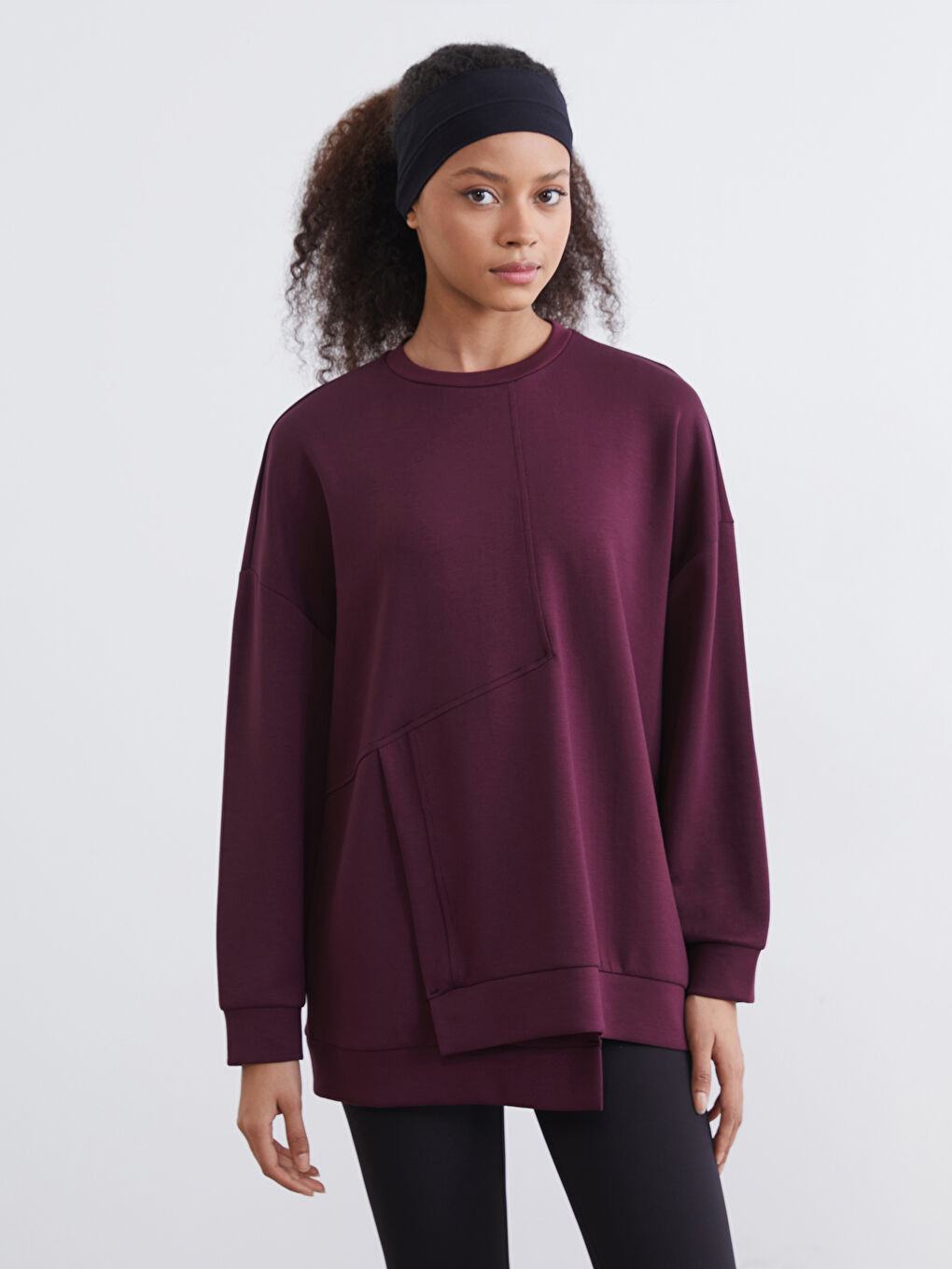 Mürdüm Bisiklet Yaka Soft Touch Kadın Spor Sweatshirt