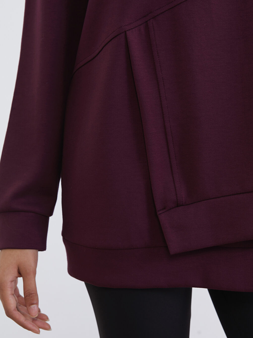 Mürdüm Bisiklet Yaka Soft Touch Kadın Spor Sweatshirt-2