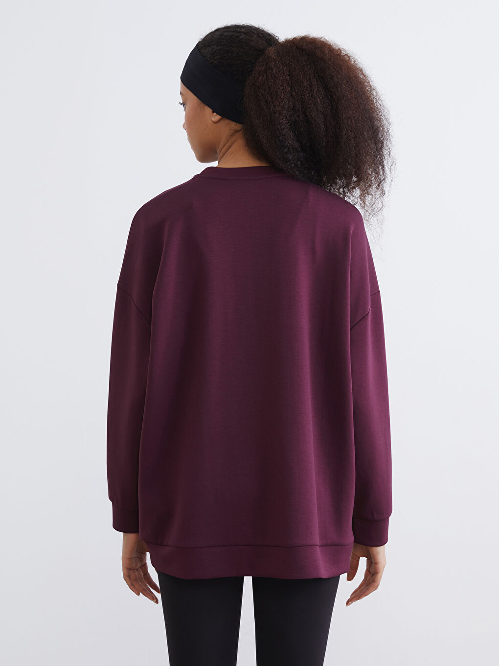 Mürdüm Bisiklet Yaka Soft Touch Kadın Spor Sweatshirt-3