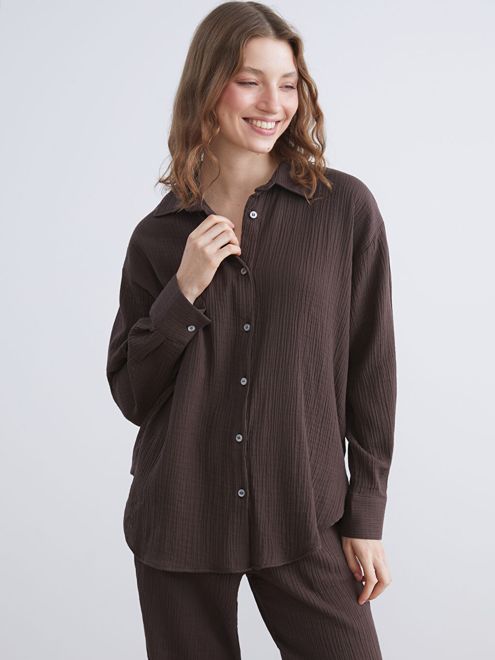 XSIDE Textured Muslin Women's Shirt -W5JL01Z8-D2N